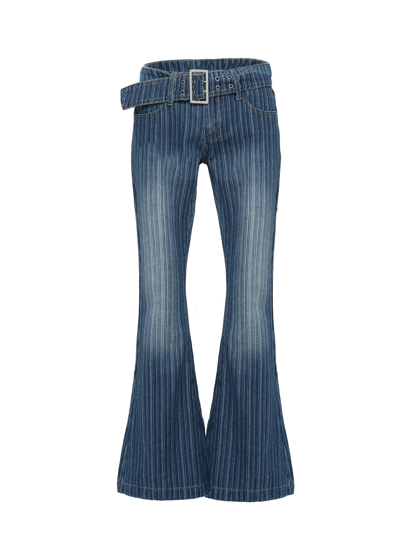 Ralbartia Stripe Belted Jeans Mid Wash-Vipp Girl