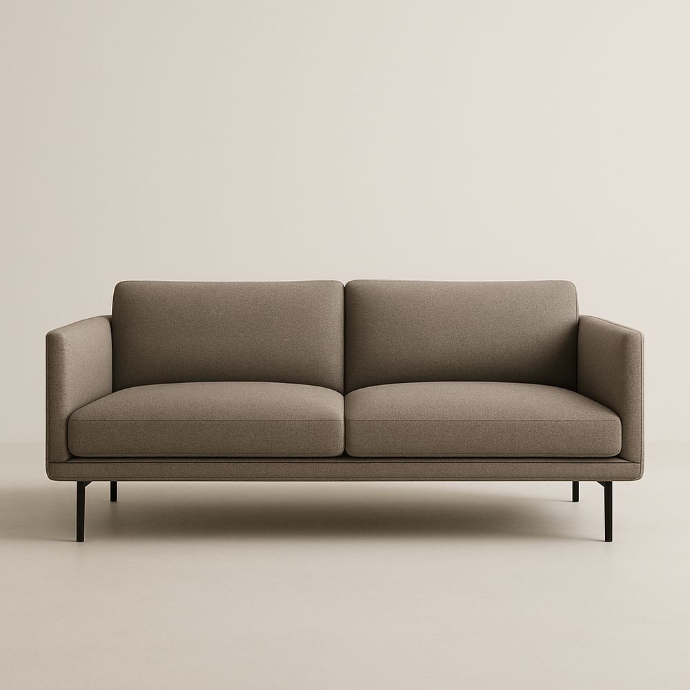 Canapé 3 places tissu polyester Marron 210 cm