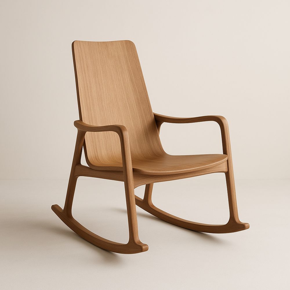 Chaise à bascule en bois massif