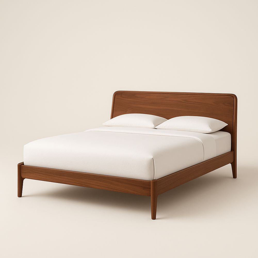 Lit en bois noyer 200x160x90 cm