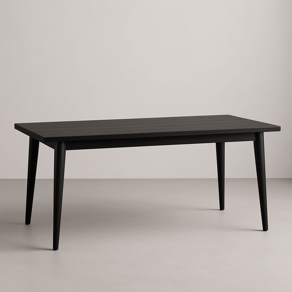 Table rectangulaire en bois noir 200x90 cm