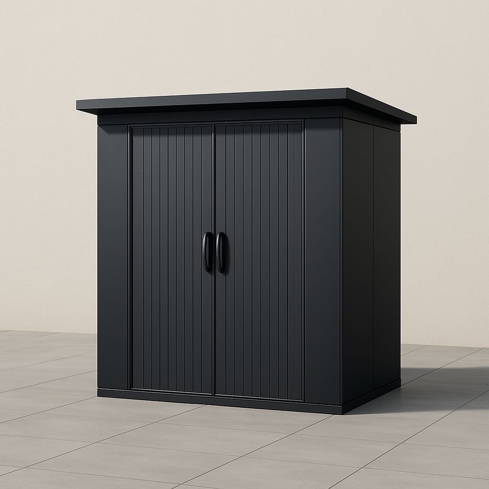 Armoire de Rangement Extérieur en Résine avec Double Porte Anthracite 110x75x142 cm