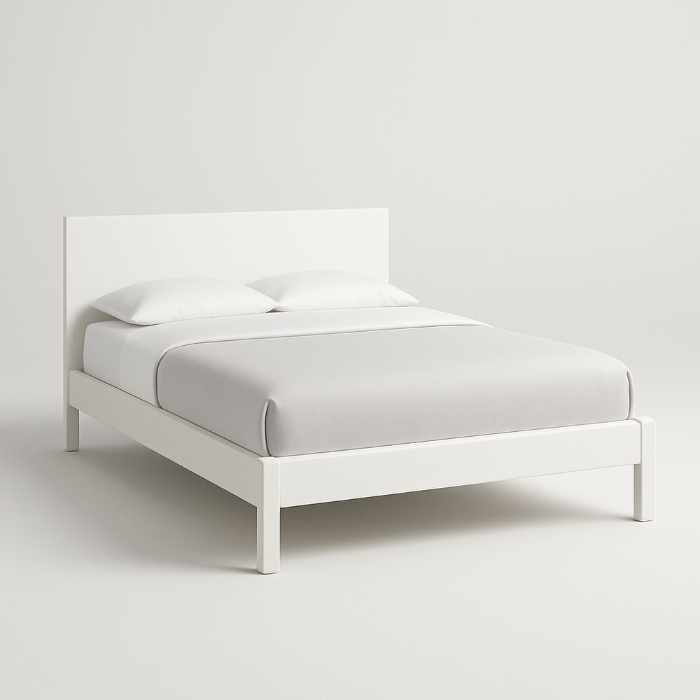 Lit Double Bois Blanc 140x190 cm