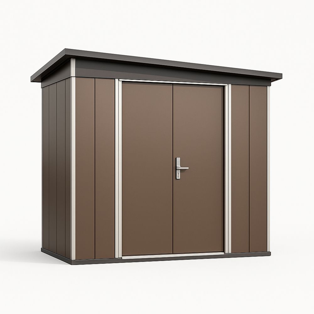 Abri de Jardin en Acier Galvanisé Marron 190x180x120 cm