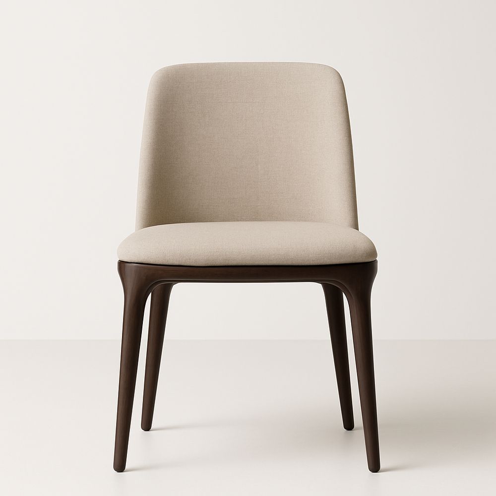 Chaise en bois et tissu beige