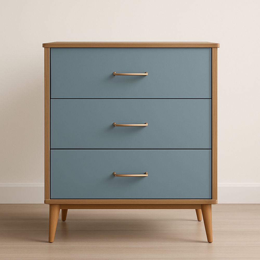 Commode en Bois avec Trois Tiroirs Bleu