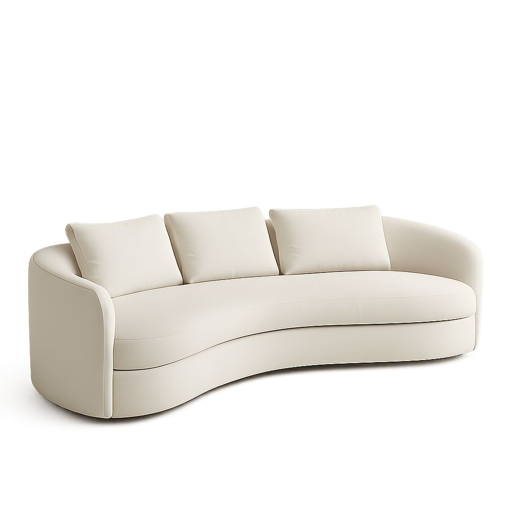 Canapé Courbé en Similicuir Blanc 270 cm