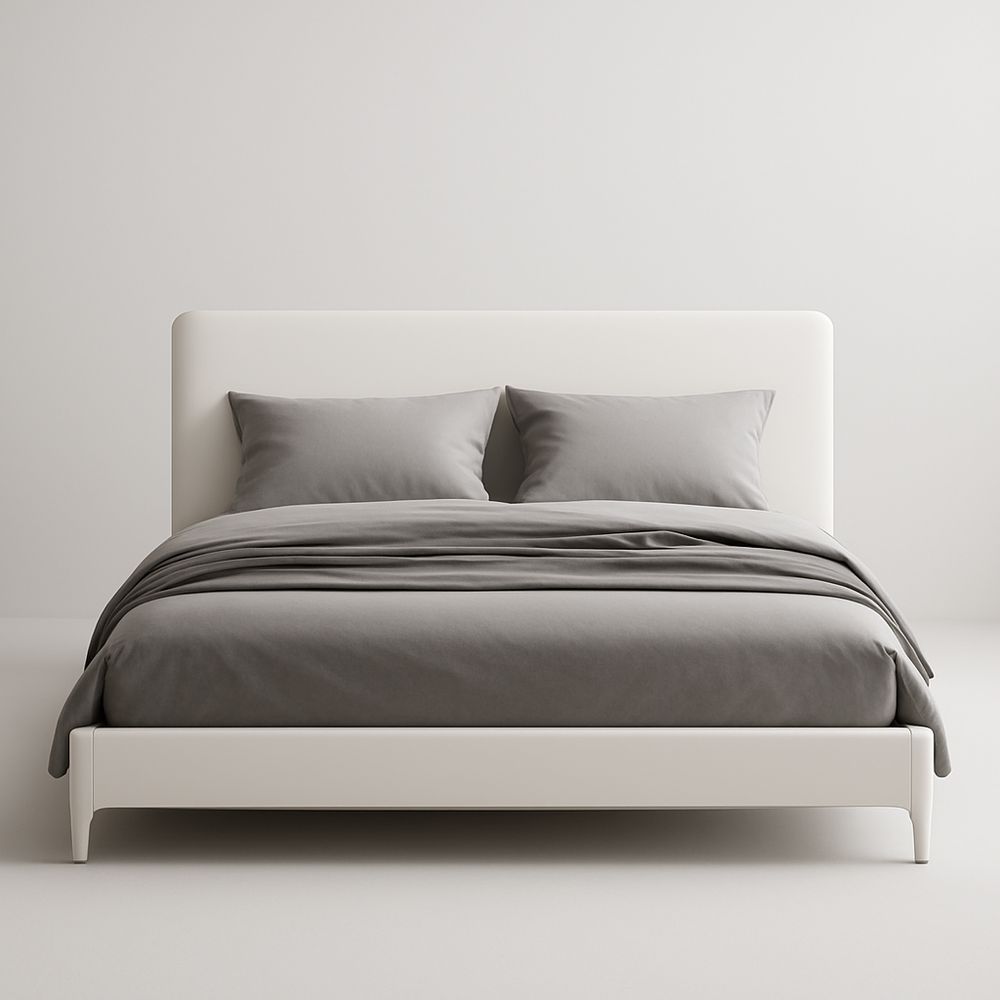 Lit Double Simili Cuir Blanc 200x160 cm