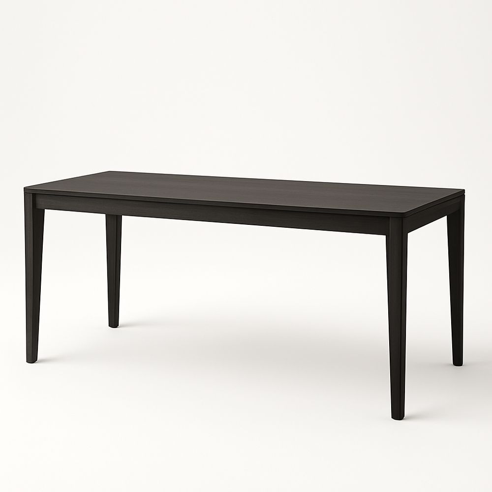 Table à manger rectangulaire bois Noir 180x90x75 cm