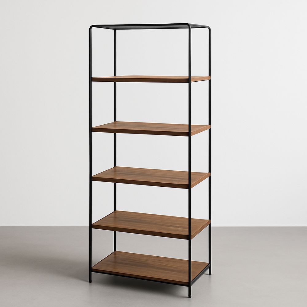 Étagère en bois et métal 5 niveaux Marron Noir