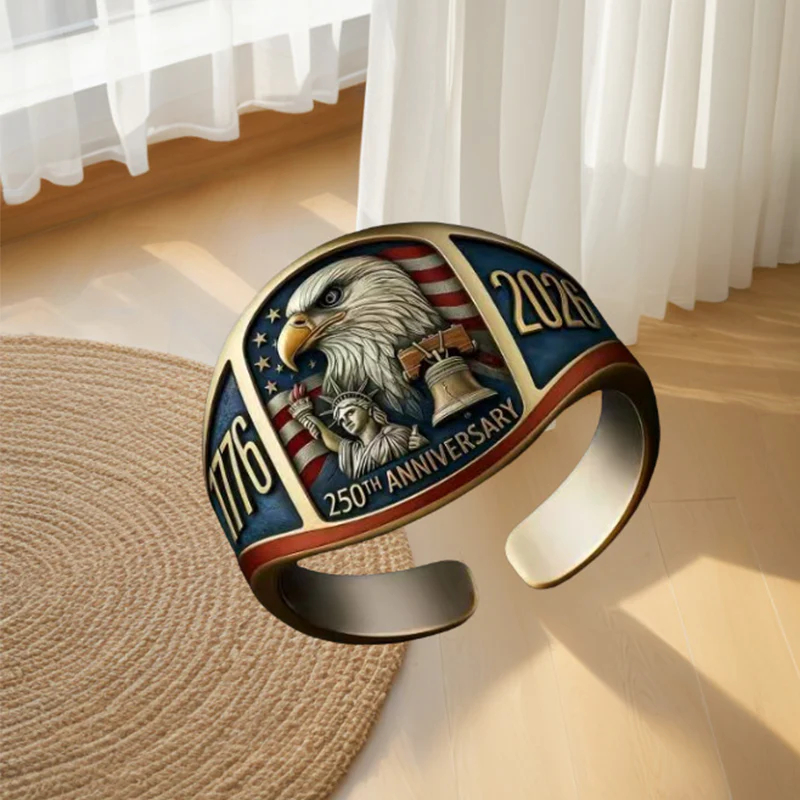 🔥250. výročí 1776–2026 Pamětní prsten s orlem