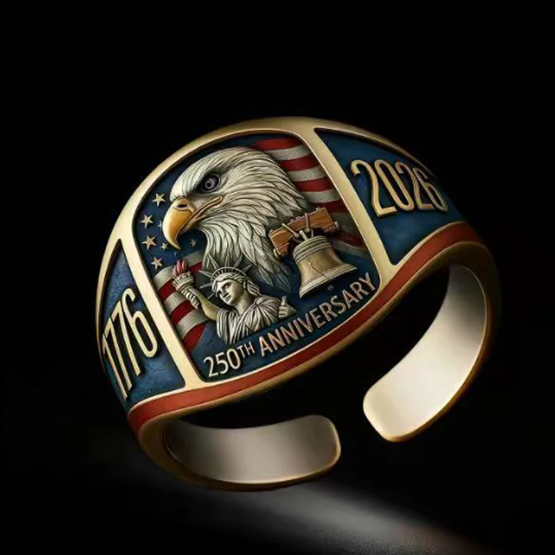 🔥250. výročí 1776–2026 Pamětní prsten s orlem