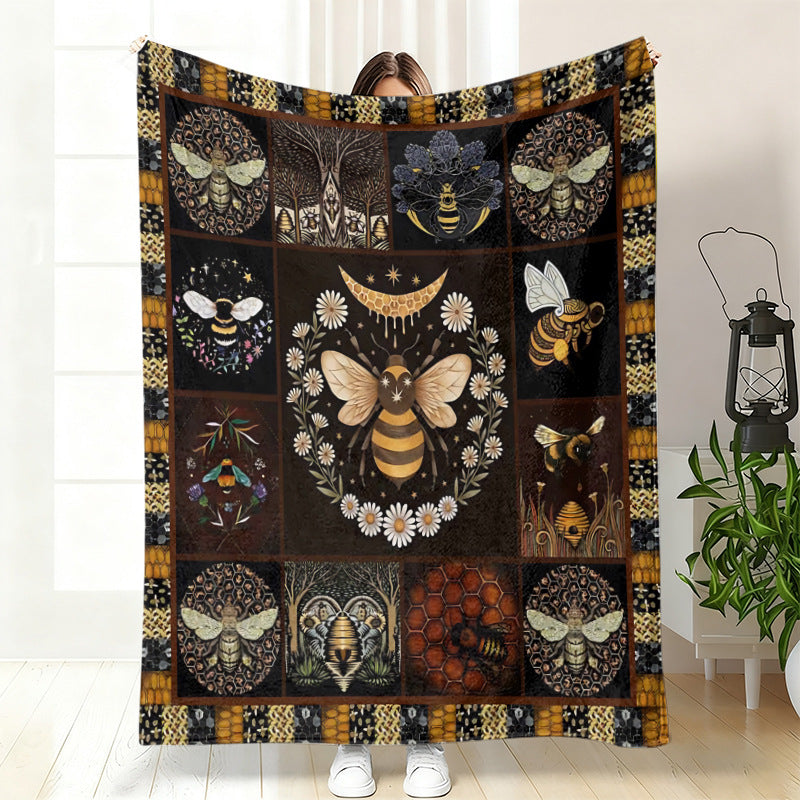 Teplá a měkká flanelová deka s květinovým vzorem