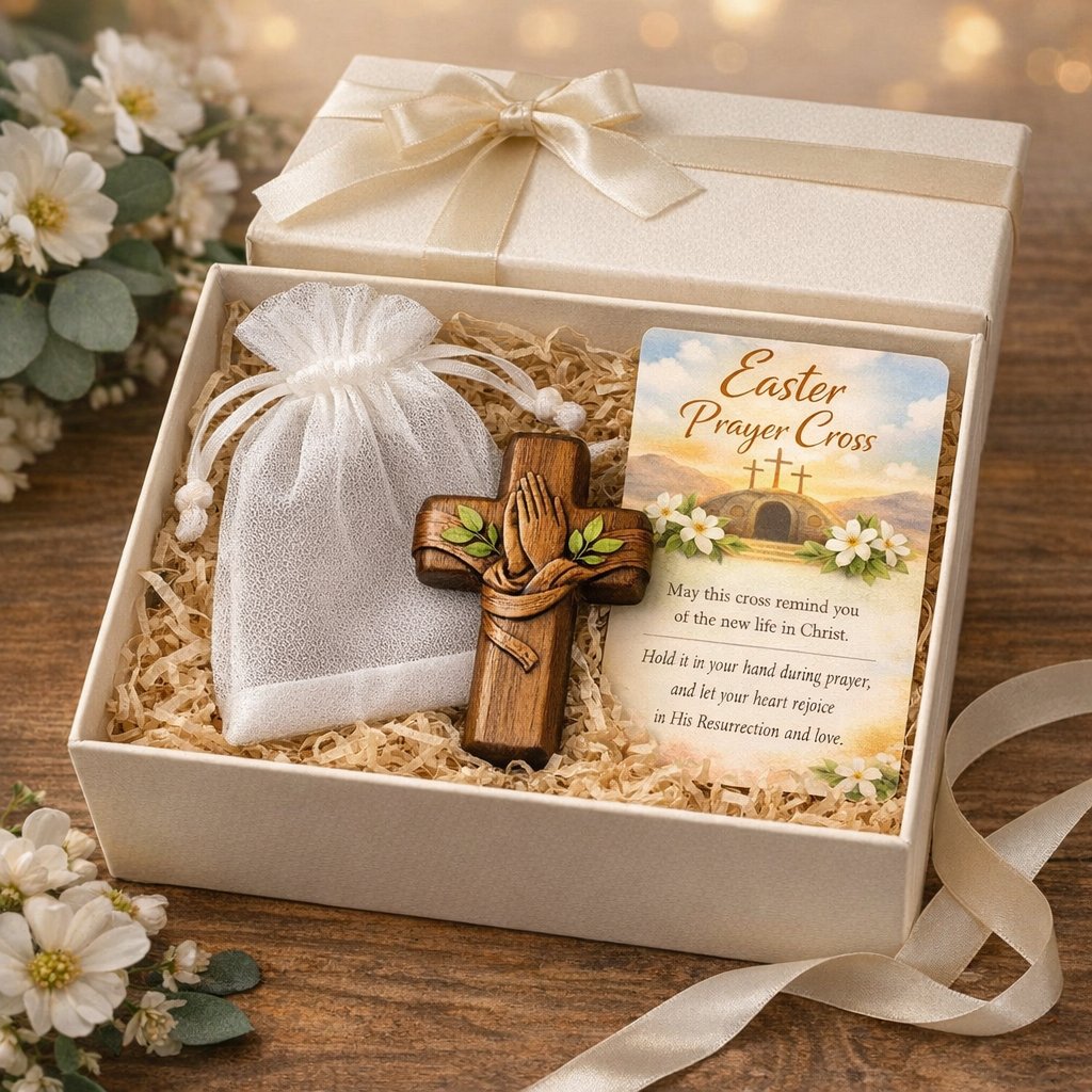 ✝️ Ručně vyrobený dřevěný kapesní modlitební kříž