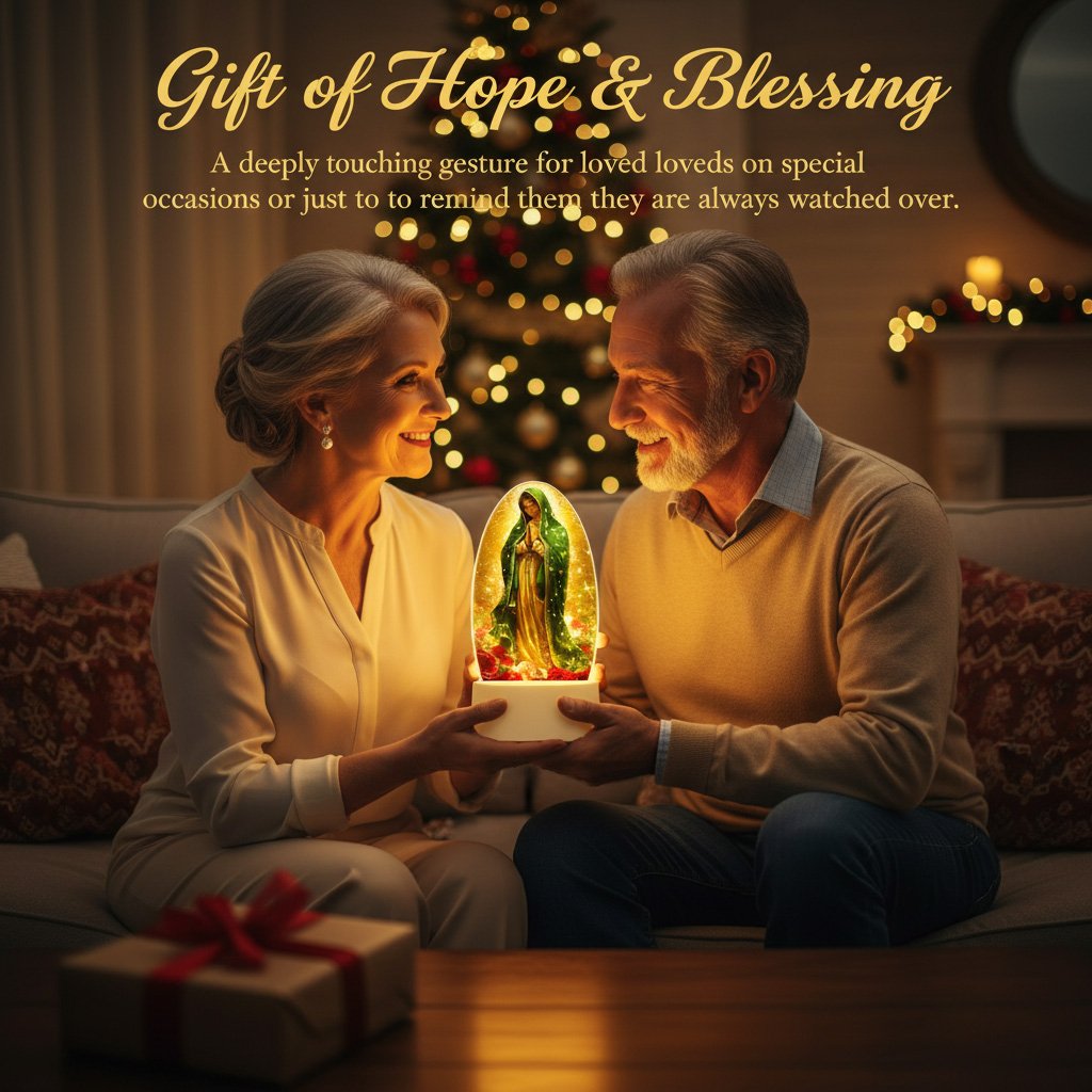 🕊️Boski Blask: Nocna lampka z Modlącą się Matką Boską✨