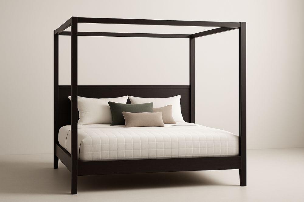 Lit à baldaquin en bois 210 x 170 x 210 cm Marron foncé-Verdaflora