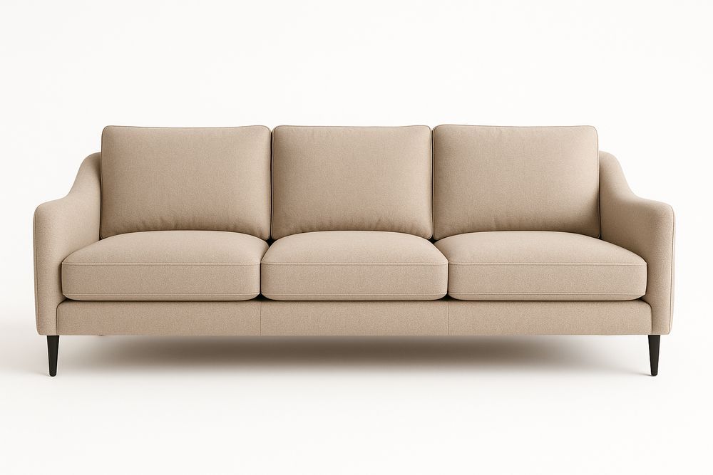 Canapé 3 Places Tissu Beige-Verdaflora