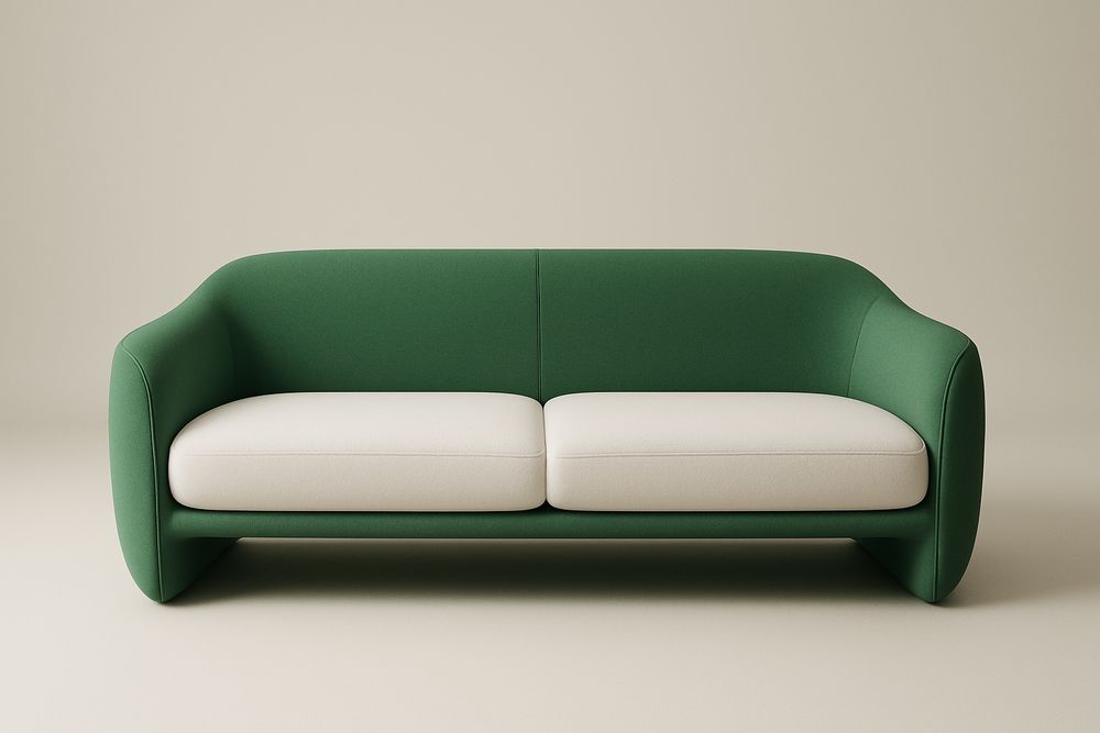 Canapé en tissu mousse longueur 200cm vert et blanc-Verdaflora