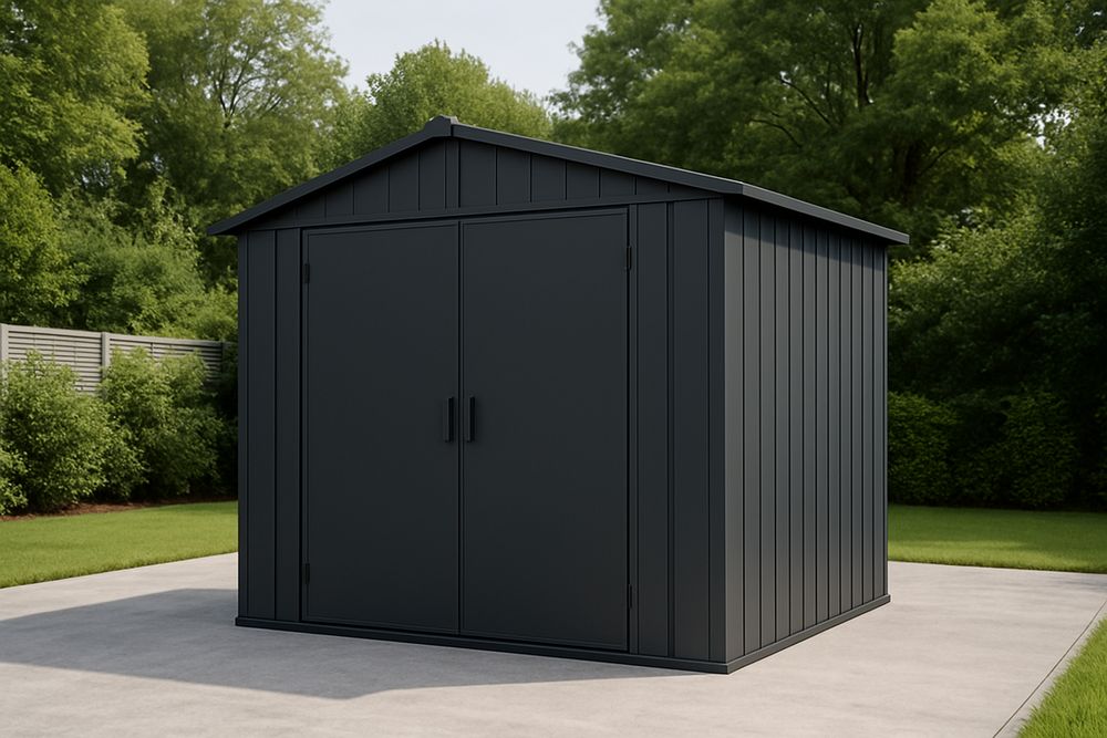 Abri de Jardin en Métal Noir 245x202x188cm-Verdaflora