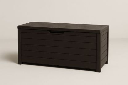 Coffre de rangement extérieur en plastique marron 120cm x 45cm x 60cm-Verdaflora