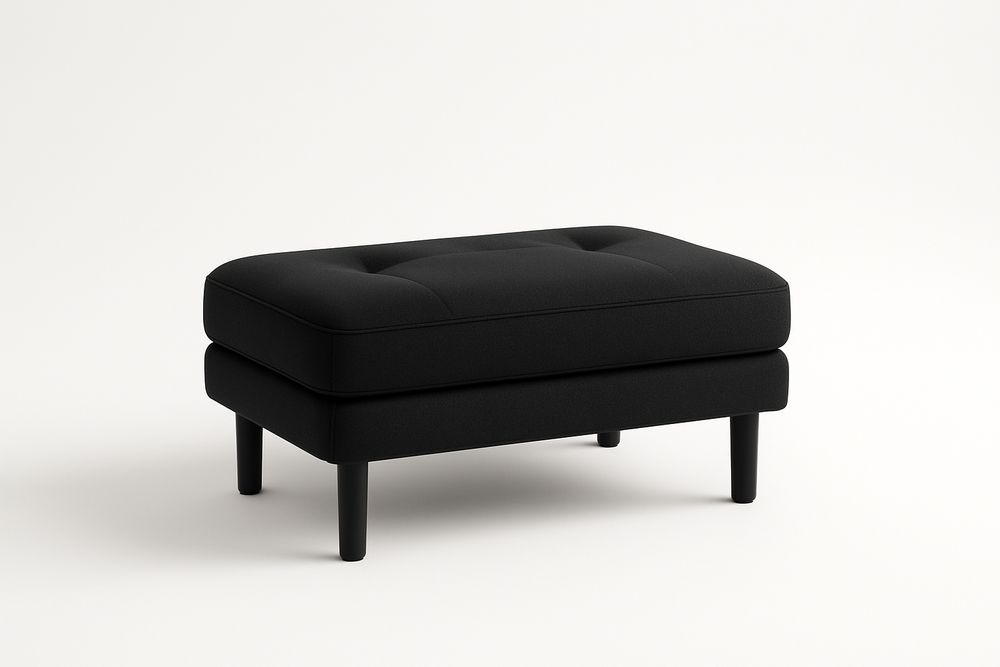 Pouf en Tissu Noir 70x45x40cm-Verdaflora