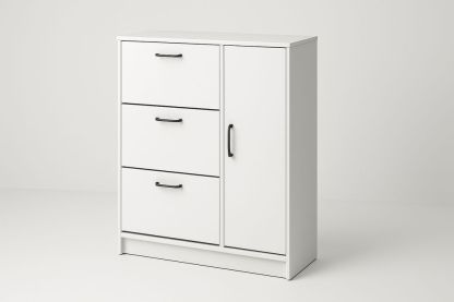 Armoire avec tiroirs en bois composite Blanc-Verdaflora