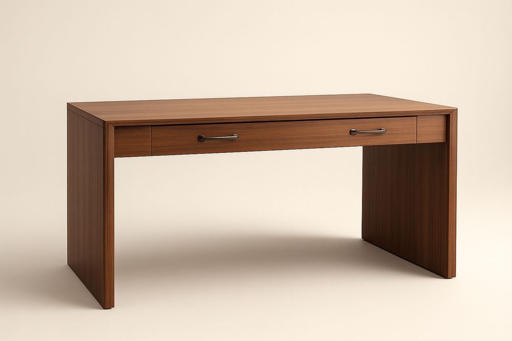 Bureau en bois avec tiroir métal 120x60x75 cm Marron-Verdaflora