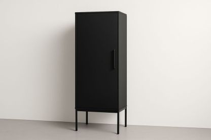 Armoire en métal noir avec porte 50x40x200 cm-Verdaflora