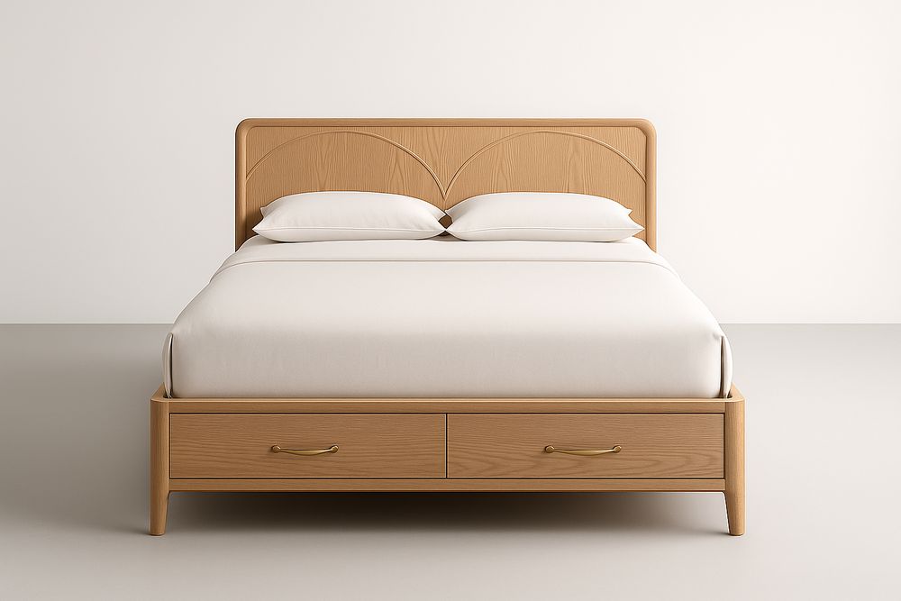 Lit double en bois avec tiroirs intégrés 200x160 cm-Verdaflora