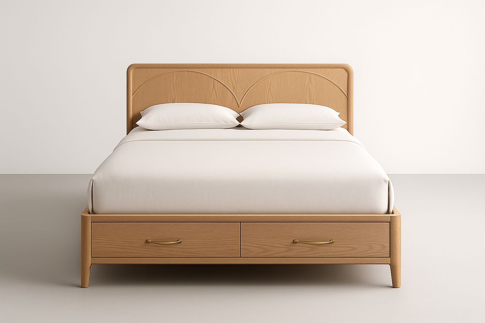 Lit double en bois avec tiroirs intégrés 200x160 cm-Verdaflora