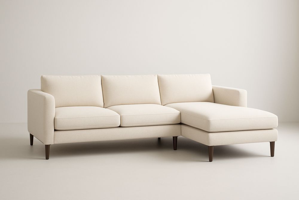 Canapé d'angle tissu polyester Crème 290x160x88 cm-Verdaflora