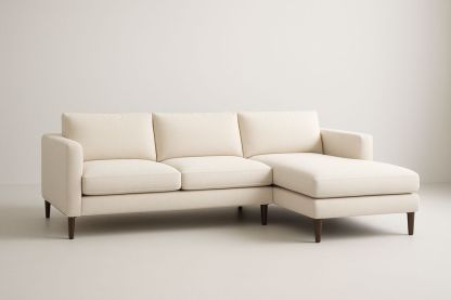 Canapé d'angle tissu polyester Crème 290x160x88 cm-Verdaflora