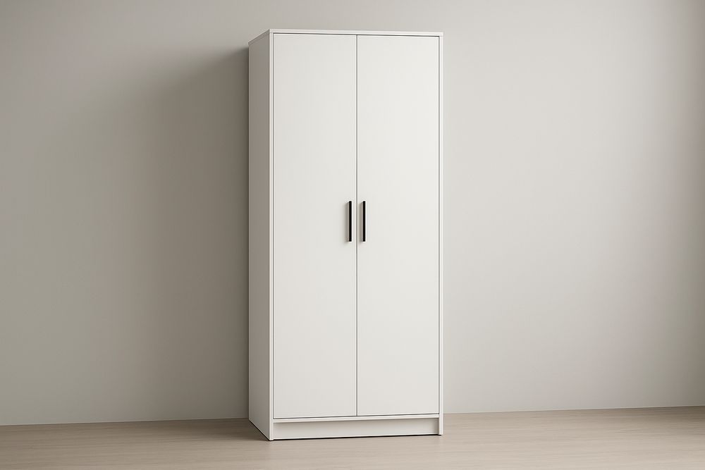 Armoire à deux portes en bois blanc-Verdaflora