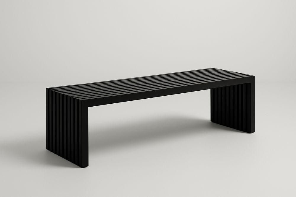 Banc en aluminium noir à lattes 180 cm-Verdaflora