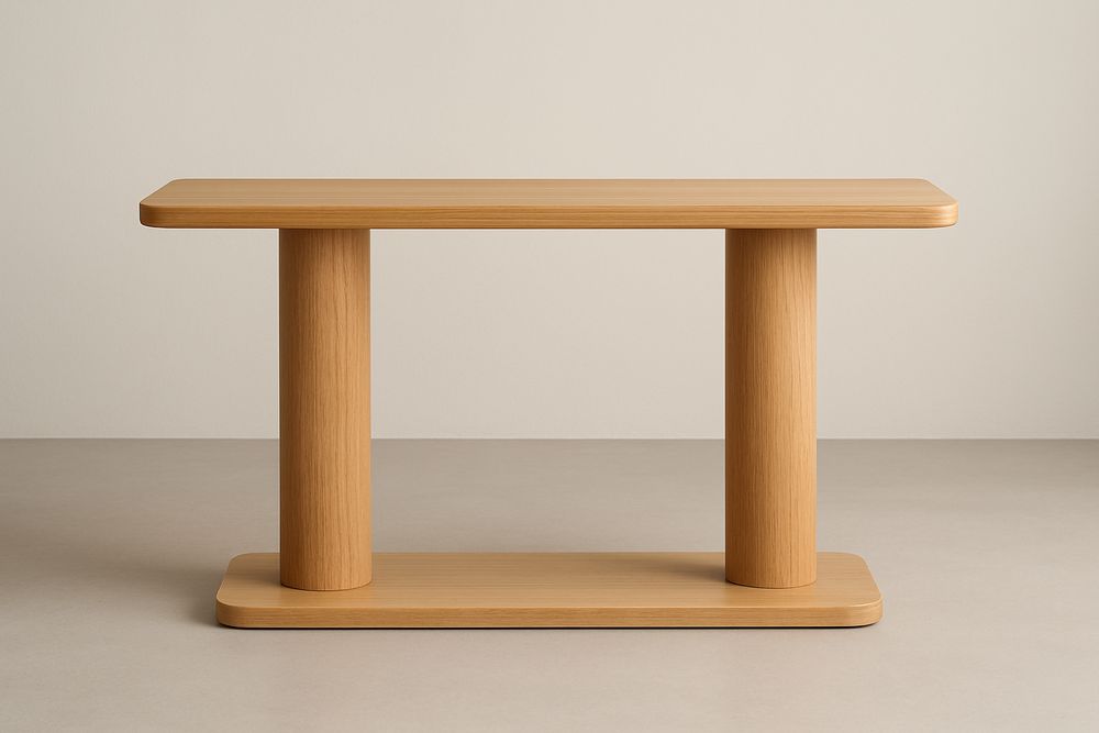 Console rectangulaire en bois de chêne couleur naturelle-Verdaflora