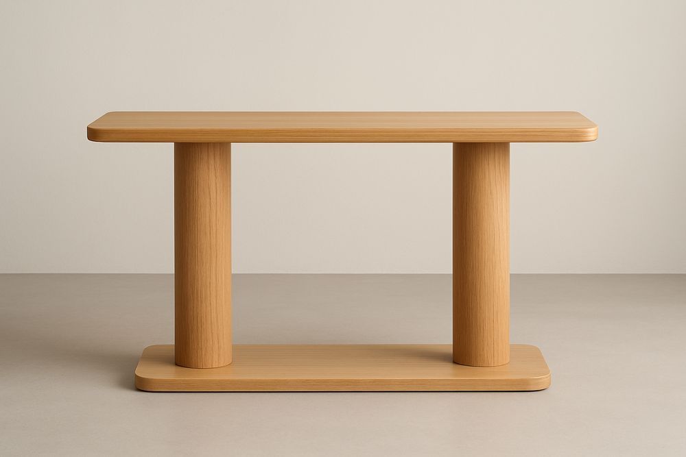 Console rectangulaire en bois de chêne couleur naturelle-Verdaflora