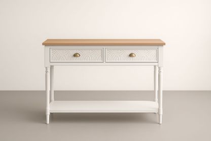 Console en Bois avec 2 Tiroirs Sculptés-Verdaflora