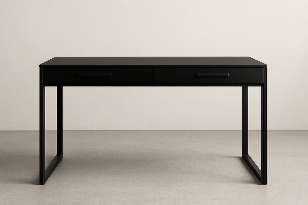 Bureau en métal noir avec tiroirs 120x50x75cm-Verdaflora