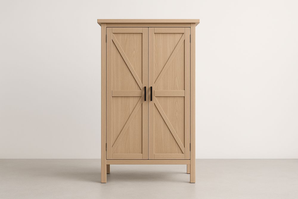 Armoire en bois massif avec portes croisées-Verdaflora
