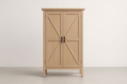 Armoire en bois massif avec portes croisées-Verdaflora
