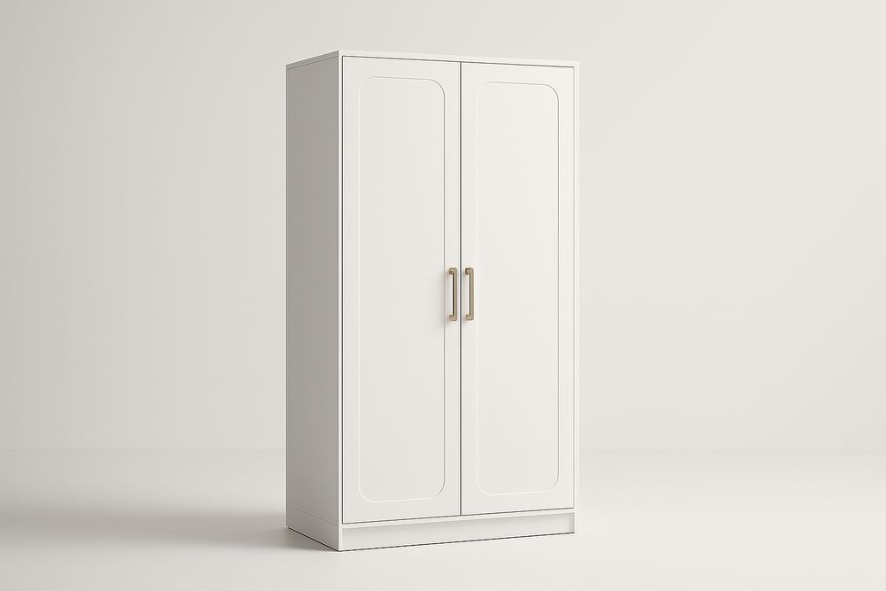 Armoire deux portes en bois composite blanc-Verdaflora