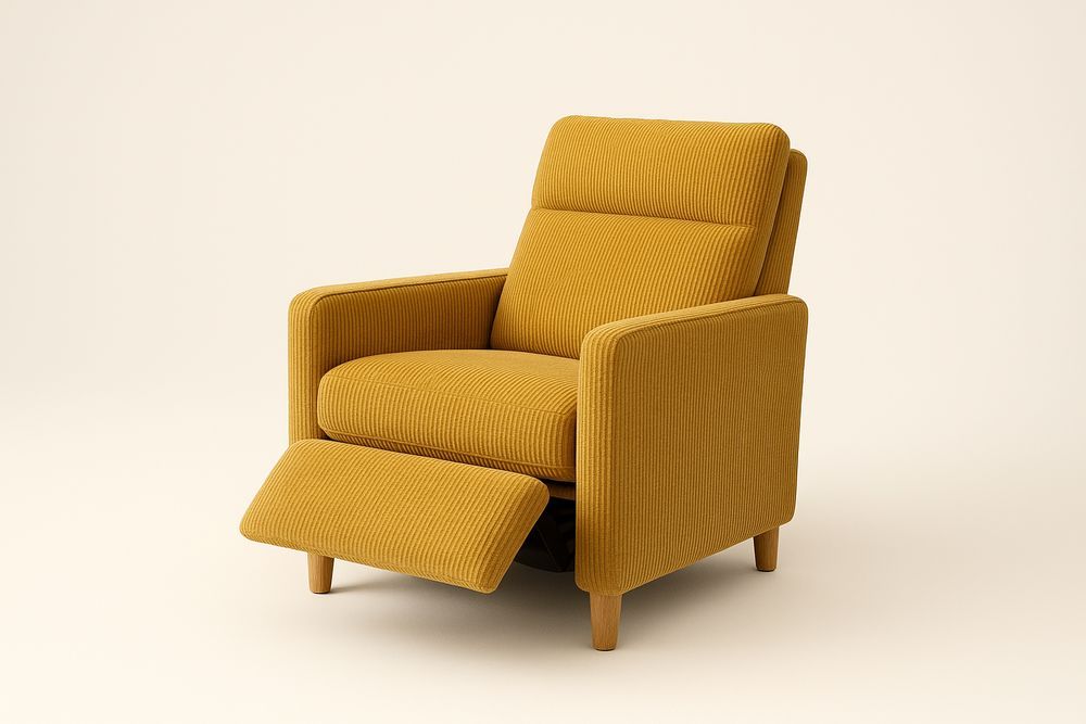 Fauteuil inclinable en velours côtelé jaune-Verdaflora