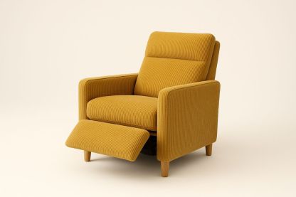 Fauteuil inclinable en velours côtelé jaune-Verdaflora