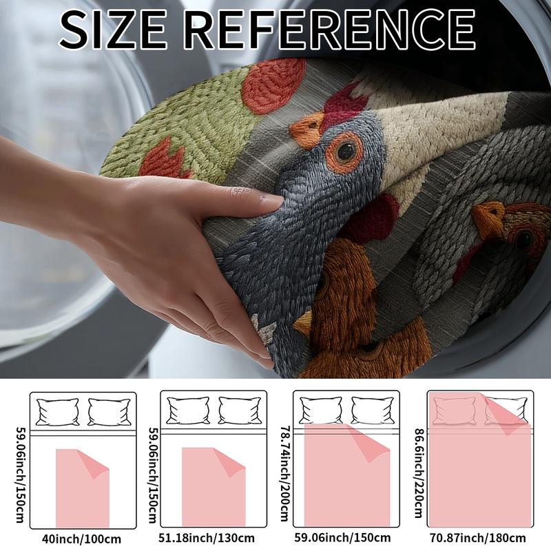 Fun Chicken Head Pattern Plush Blanket