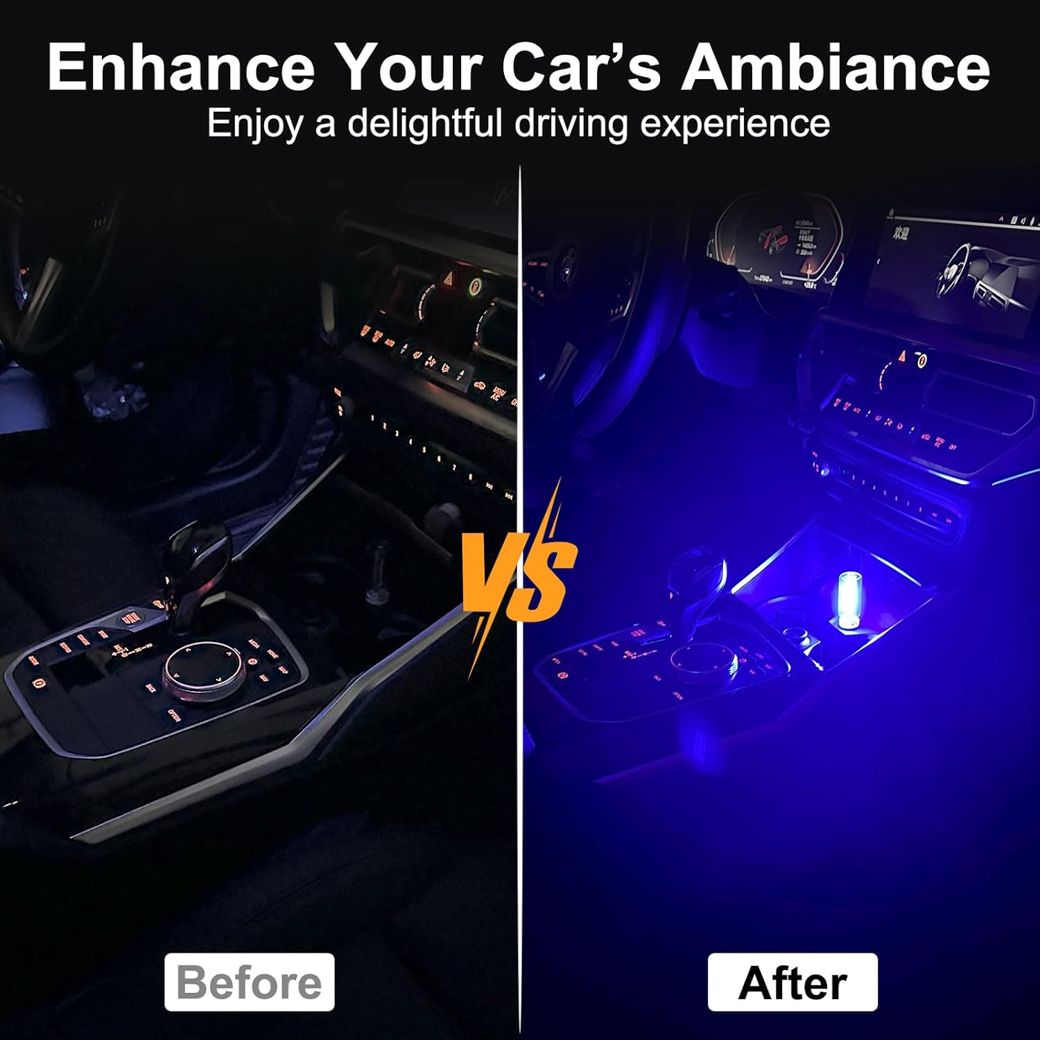 💥Změňte atmosféru svého auta s USB LED světlem – Jednoduché připojení, fascinující efekt