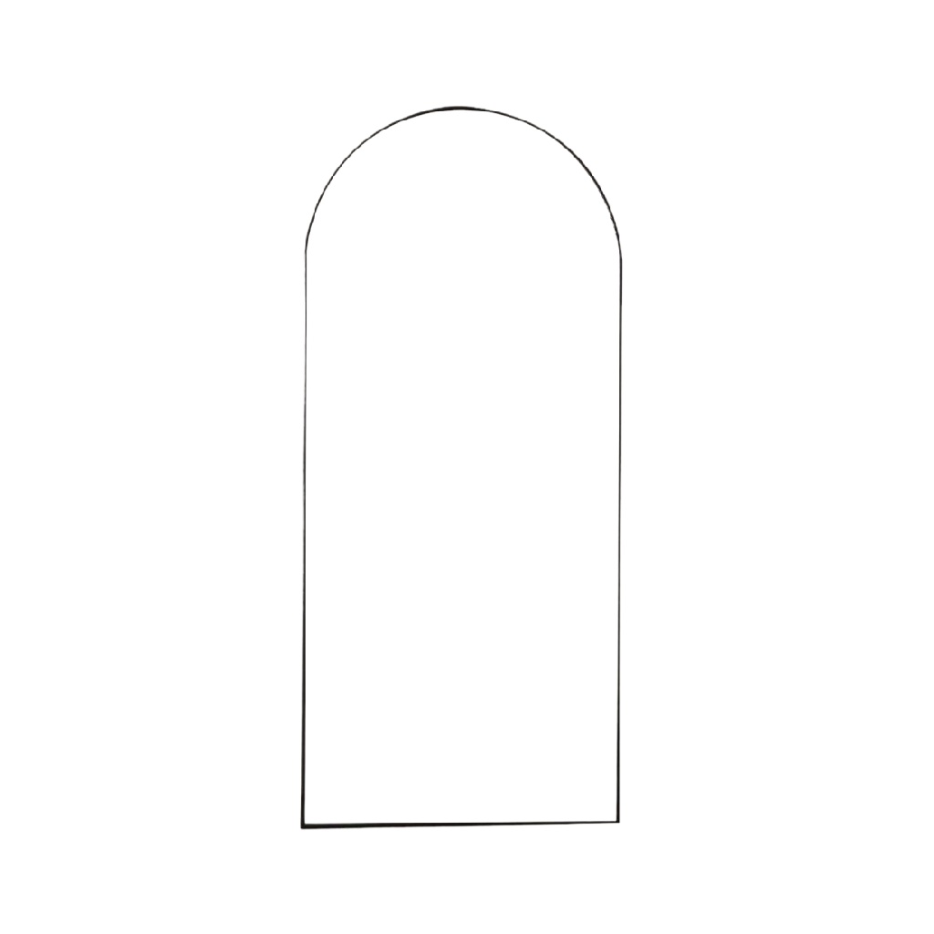 Arched Full-Length Wall Mirror, Aluminum Frame, Black, 63×20 in (160×50 cm)-originnewmexico.store
