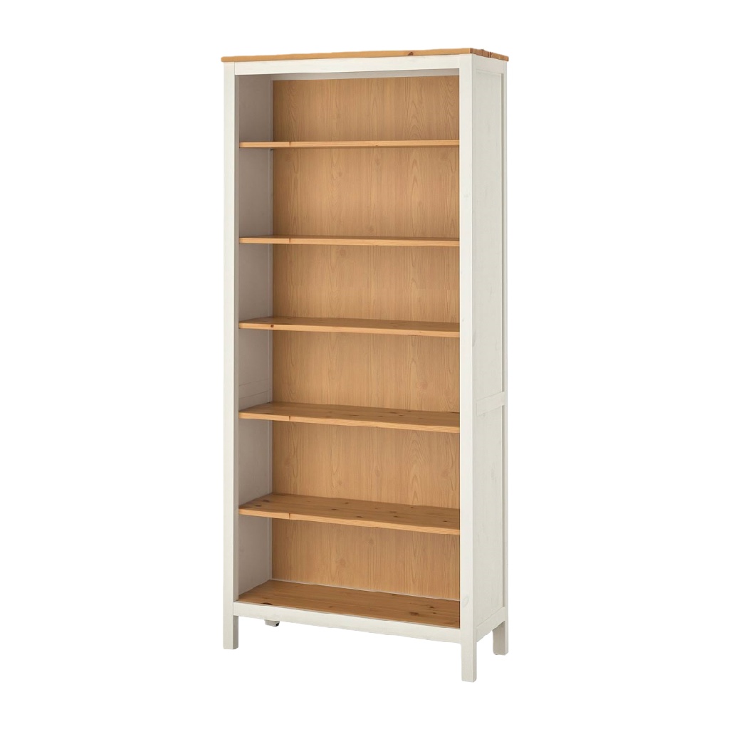 Wysoki regał drewniany otwarty z półkami – biało-naturalny-originnewmexico.store