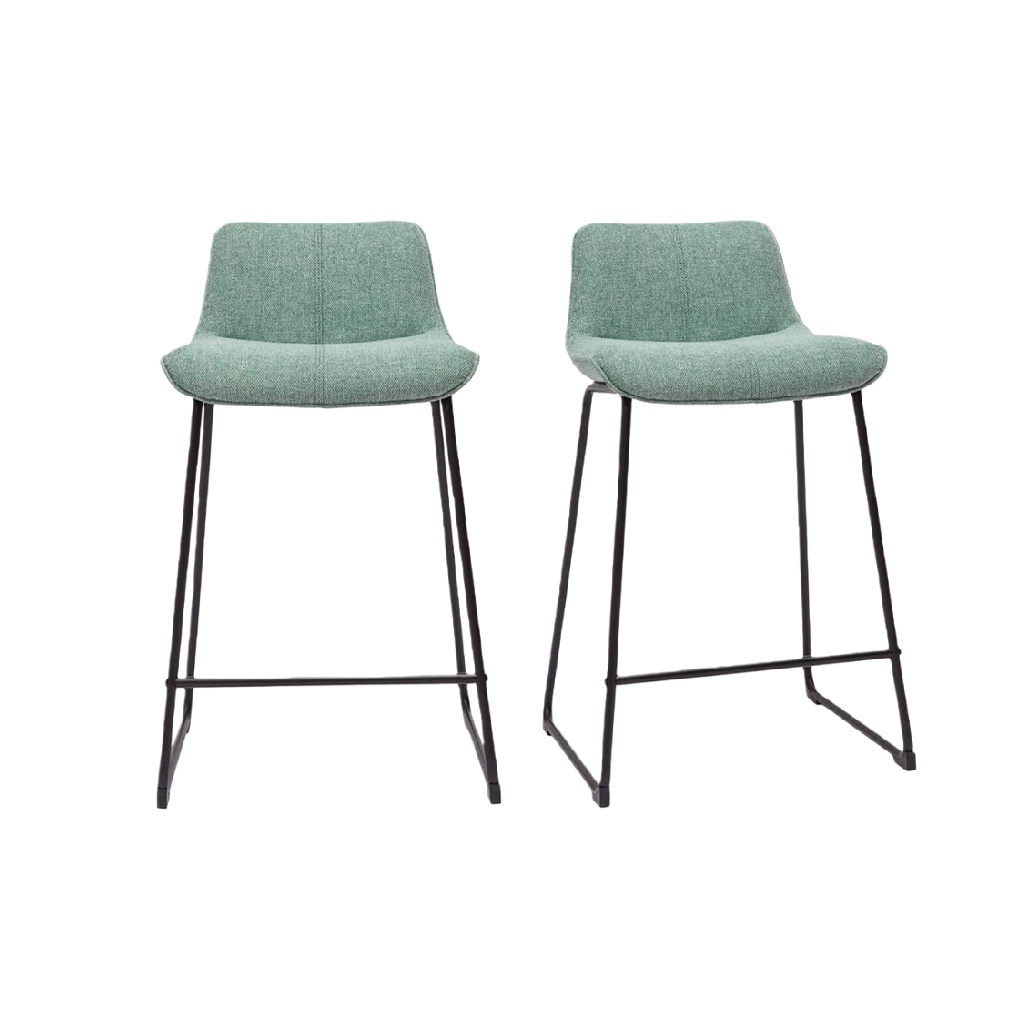 Zestaw hokerów barowych tapicerowanych z oparciem, 2 szt., zielone-originnewmexico.store