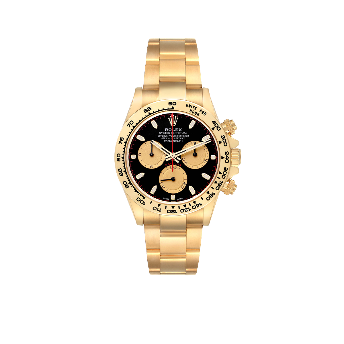 Rolex Daytona 40mm Black Dial Yellow Gold Mens Automatic Watch 116508