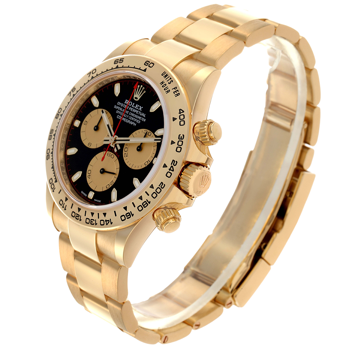 Rolex Daytona 40mm Black Dial Yellow Gold Mens Automatic Watch 116508